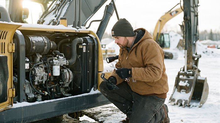 excavator cold start maintenance