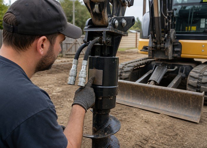 mini excavator auxiliary hydraulic flow excavator auger spec check