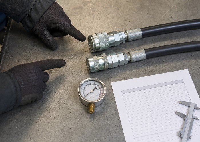 mini excavator auxiliary hydraulic flow detail inspection