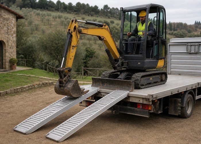 mini excavator delivered cost Italy field verification