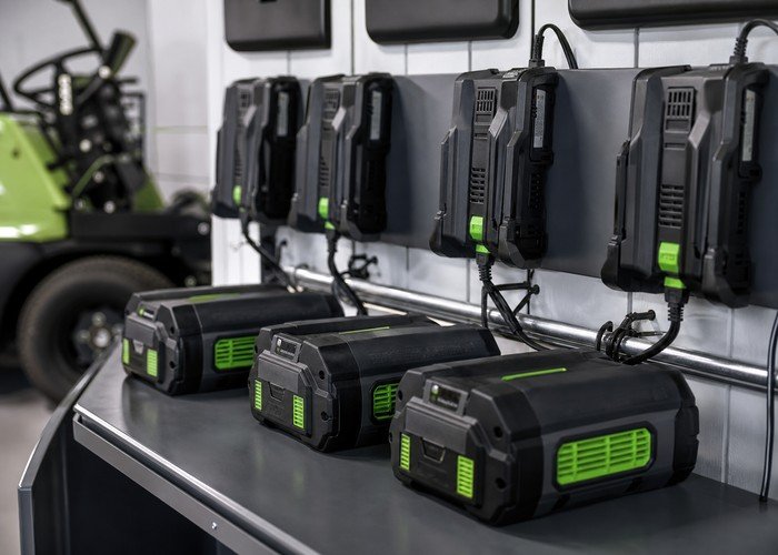 commercial electric mower runtime detail inspection