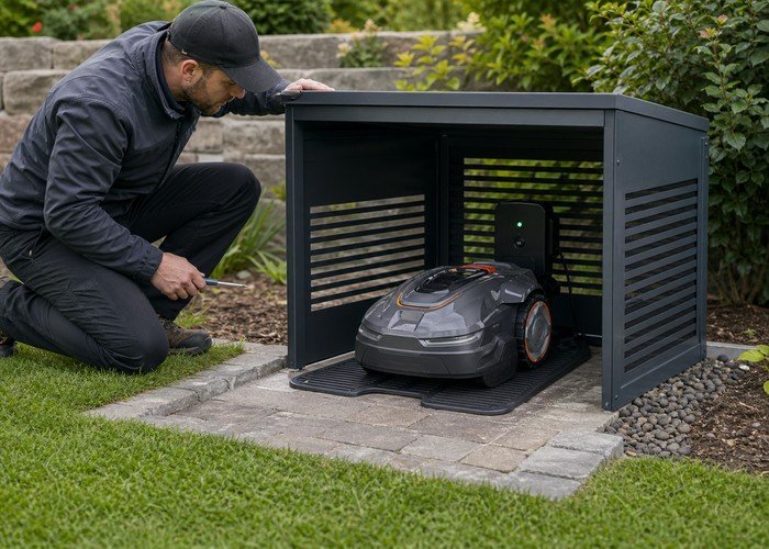 robot mower charging station placement field verification