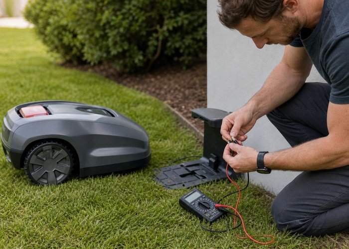 robot mower boundary wire troubleshooting robot mower loop connector test