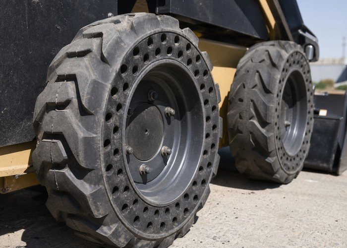 skid steer tire types mud snow field verification