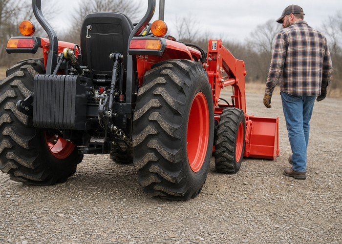 compact tractor ballast for loader field verification