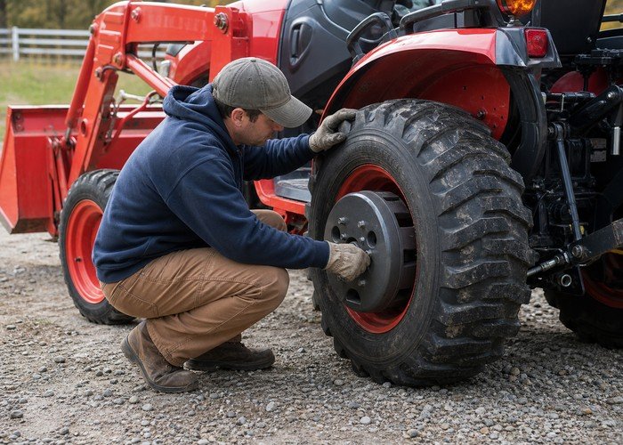 compact tractor ballast for loader detail inspection