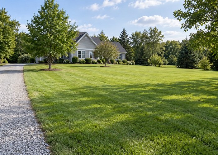 Illustrative lawn and separate gravel driveway, not an identified septic site