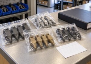 Illustrative packaged generic wear teeth with blank parts order record