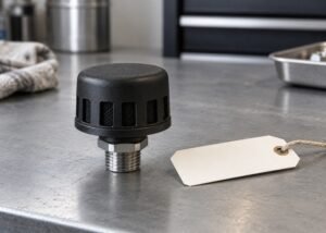 Illustrative detached generic hydraulic reservoir breather with blank identification tag