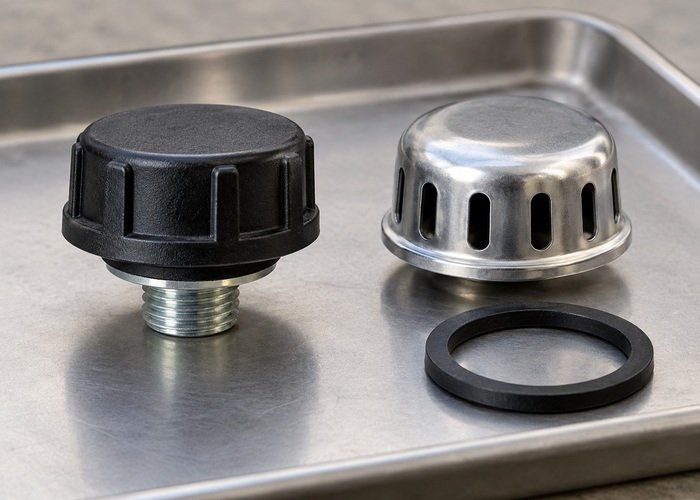 Illustrative separate generic reservoir cap designs and sealing ring