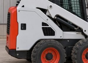 Illustrative closed generic loader side panel with no raised lift arms or maintenance activity