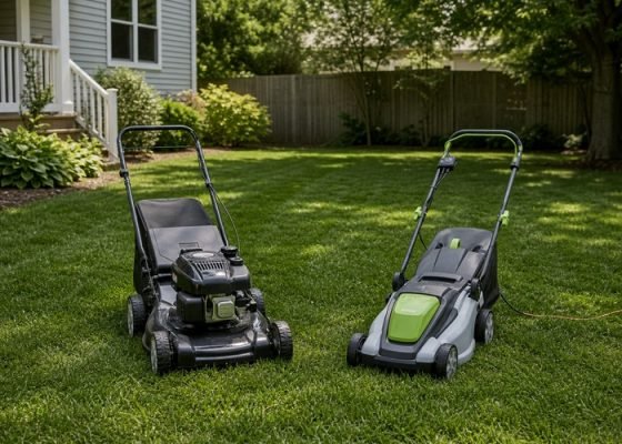 gas vs electric lawn mower featured image for SeekMach machinery guide