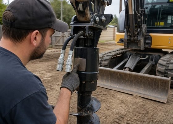 mini excavator auxiliary hydraulic flow excavator auger spec check