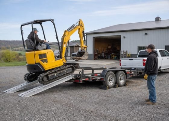 how to tow a mini excavator featured image for SeekMach machinery guide