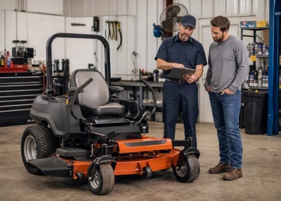 Buyer reviewing warranty support for a zero-turn mower