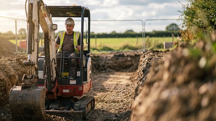 mini excavator for farm work